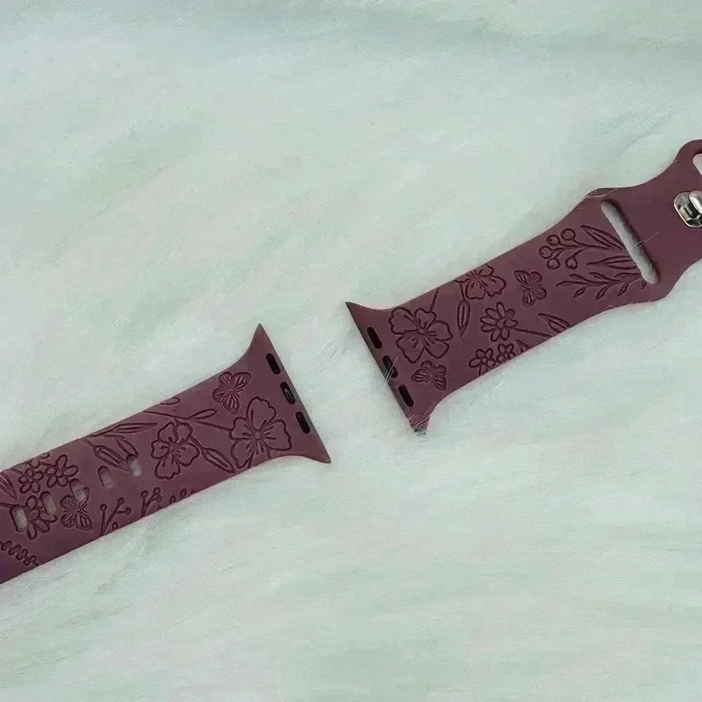 New Floral   Design Apple Watch Bands  42mm 44mm 45mm 49mm Violet